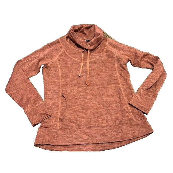 Kuhl Lea Pullover Sweatshirt Long Sleeves Cowl Neck Pockets Knit Orange Medium - Picture 1 of 11